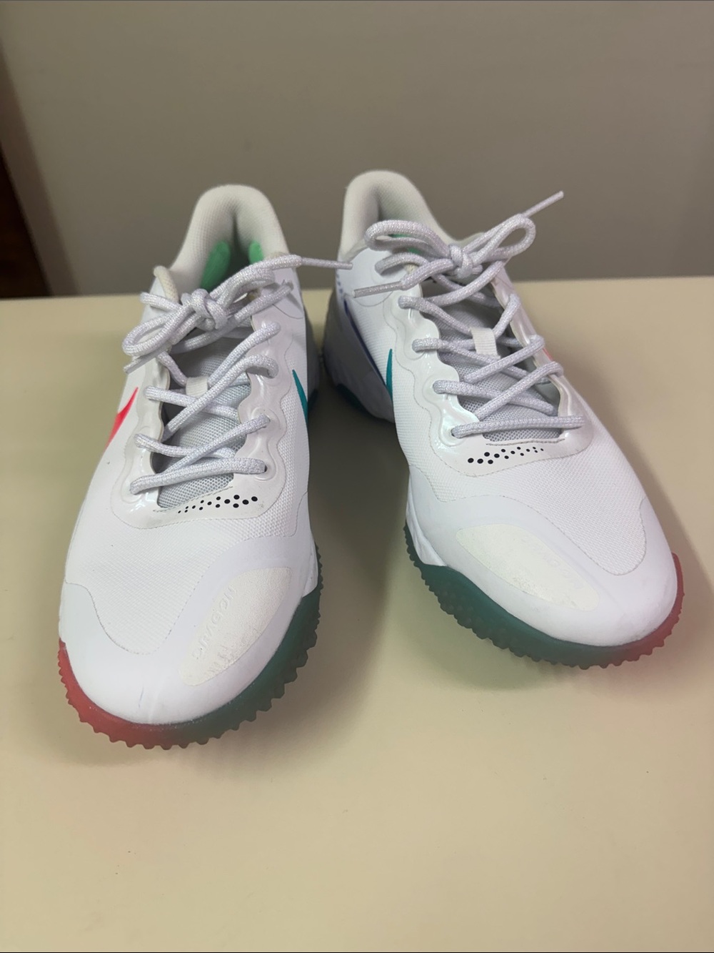 Nike Softball Sneakers with Pink, Teal & Purple Swooshes - Picture 4 of 7